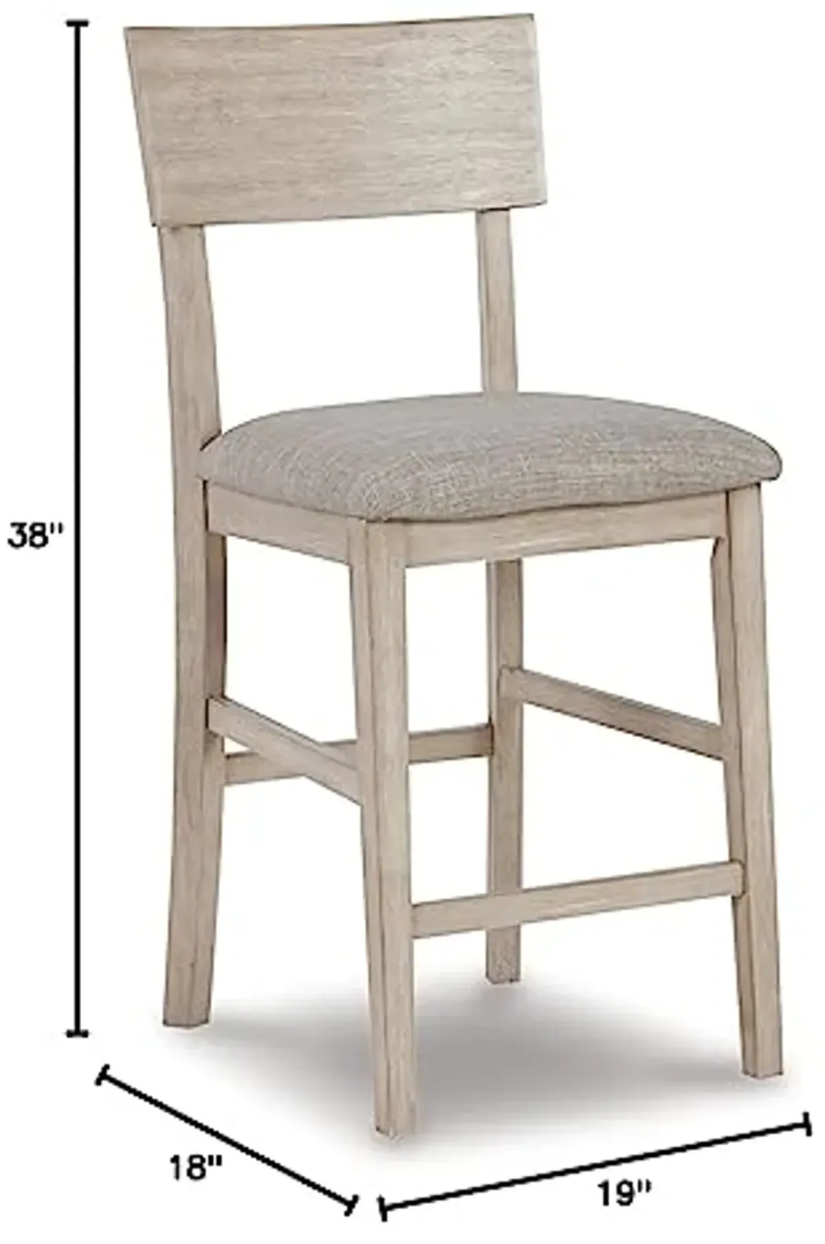 Signature Design by Ashley Waylowe Contemporary Counter Height Barstool, 2 Count, Light Tan