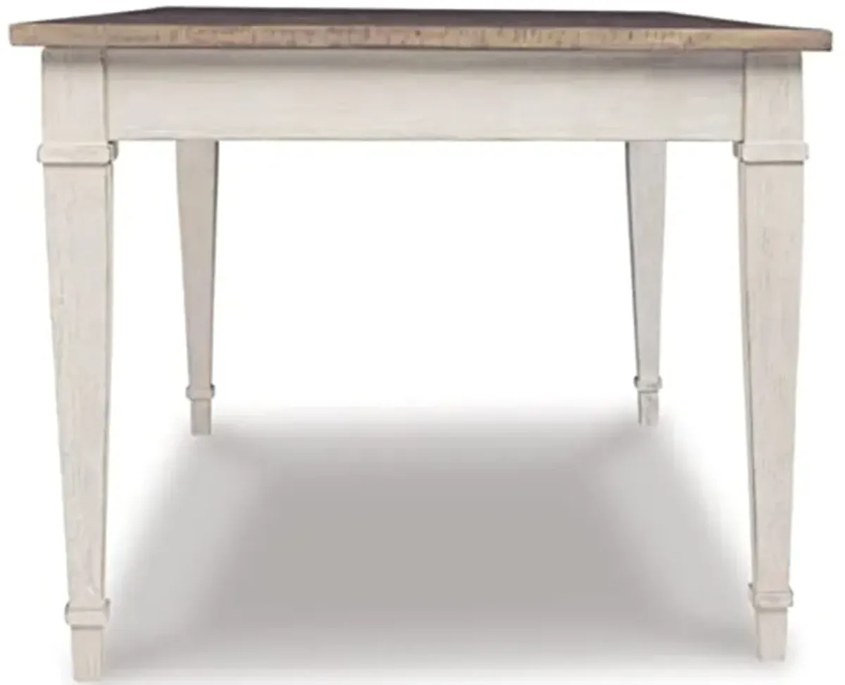 Signature Design by Ashley Skempton Farmhouse Rectangular Dining Room Table with Storage, White & Light Brown