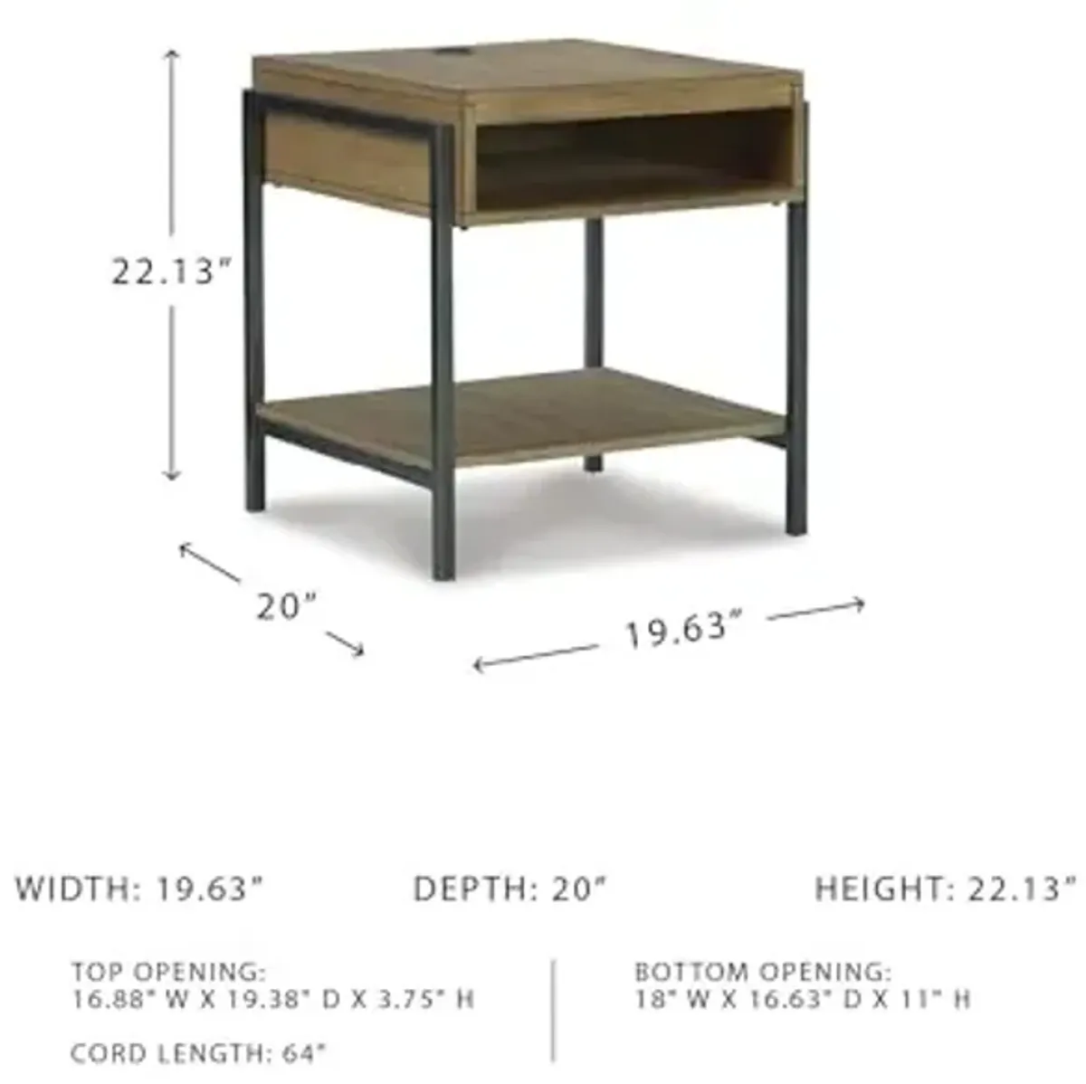 Signature Design by Ashley Fridley Modern Rectangular End Table, Brown & Black