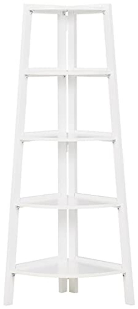 Signature Design by Ashley Bernmore Casual Corner Shelf with 5 Fixed Shelves, White