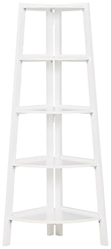 Signature Design by Ashley Bernmore Casual Corner Shelf with 5 Fixed Shelves, White