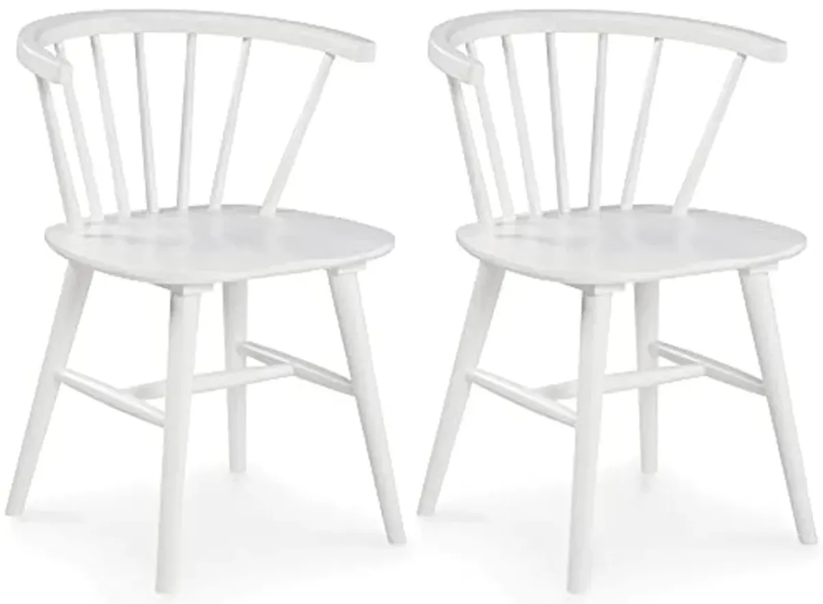 Signature Design by Ashley Grannen Modern 18" Spindle Back Dining Chair, 2 Count, White