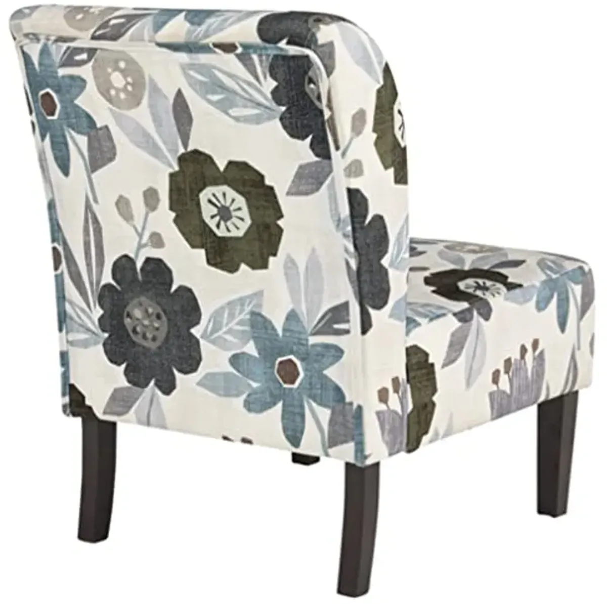 Signature Design by Ashley Triptis Floral Armless Accent Chair, White, Blue & Gray