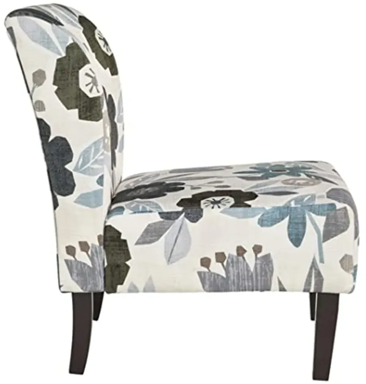 Signature Design by Ashley Triptis Floral Armless Accent Chair, White, Blue & Gray