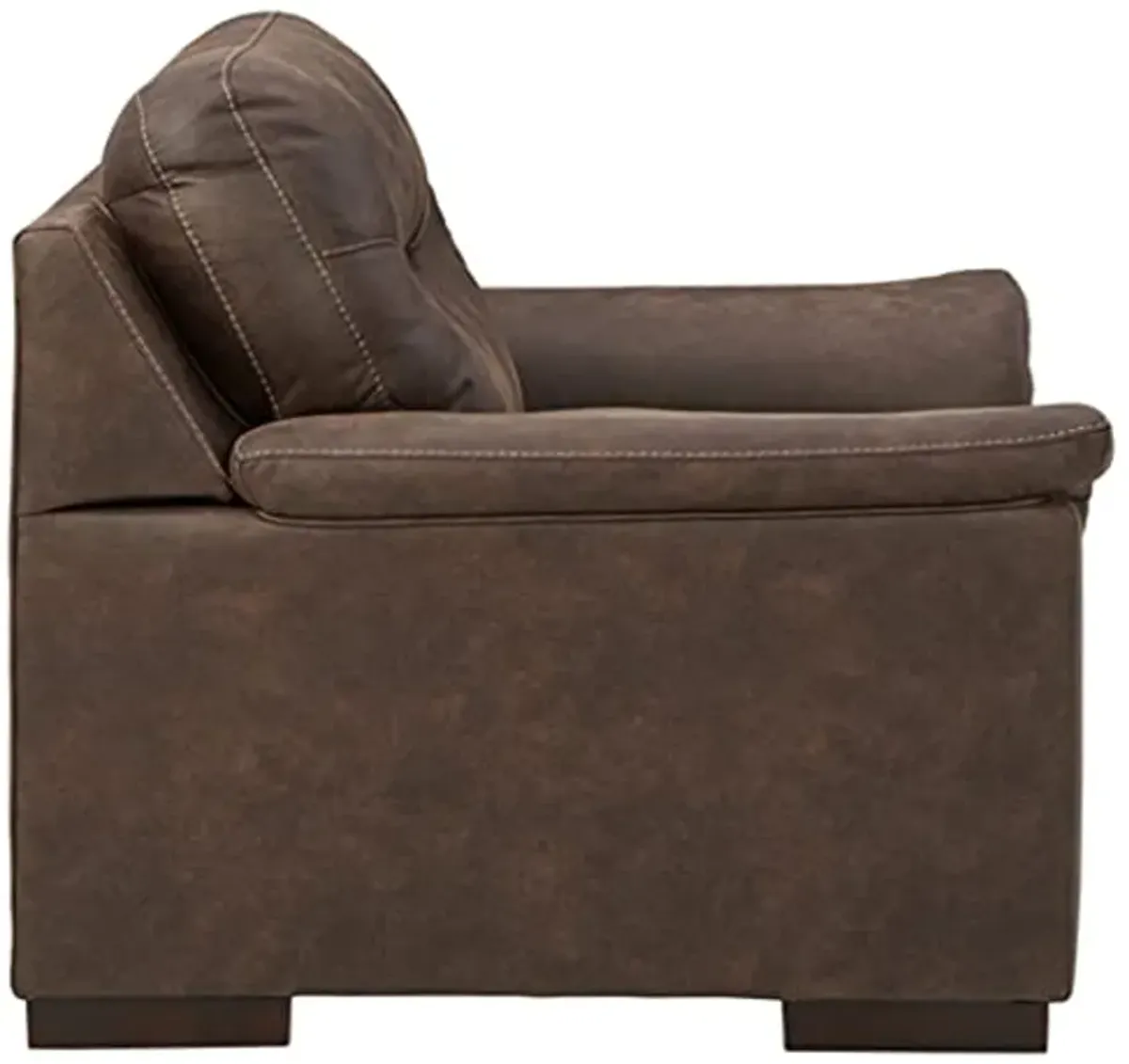 Signature Design by Ashley Maderla Modern Faux Leather Oversized Accent Chair, Walnut Brown