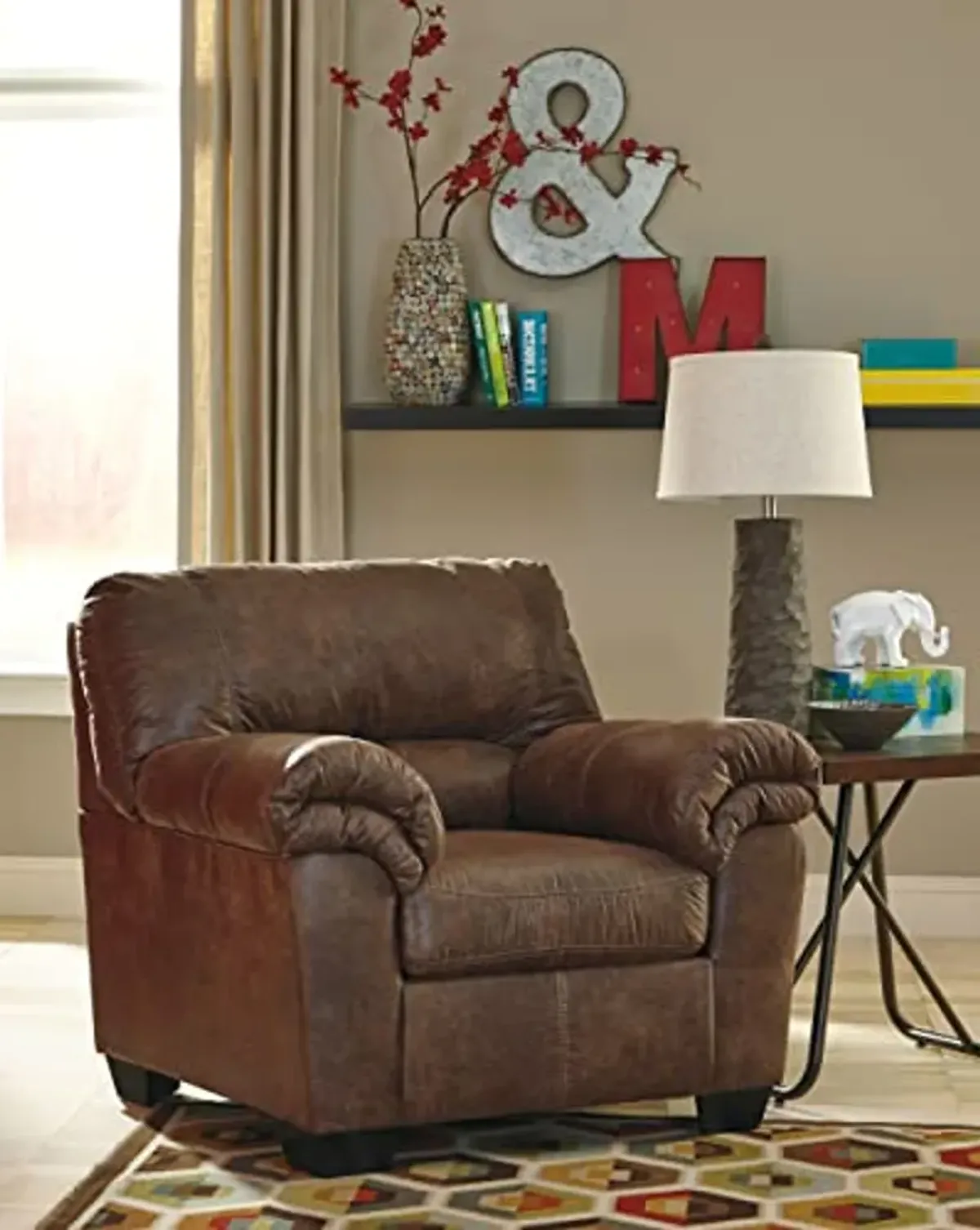 Signature Design by Ashley Bladen Faux Leather Plush Oversized Chair, Brown