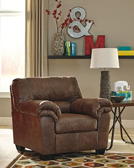 Signature Design by Ashley Bladen Faux Leather Plush Oversized Chair, Brown