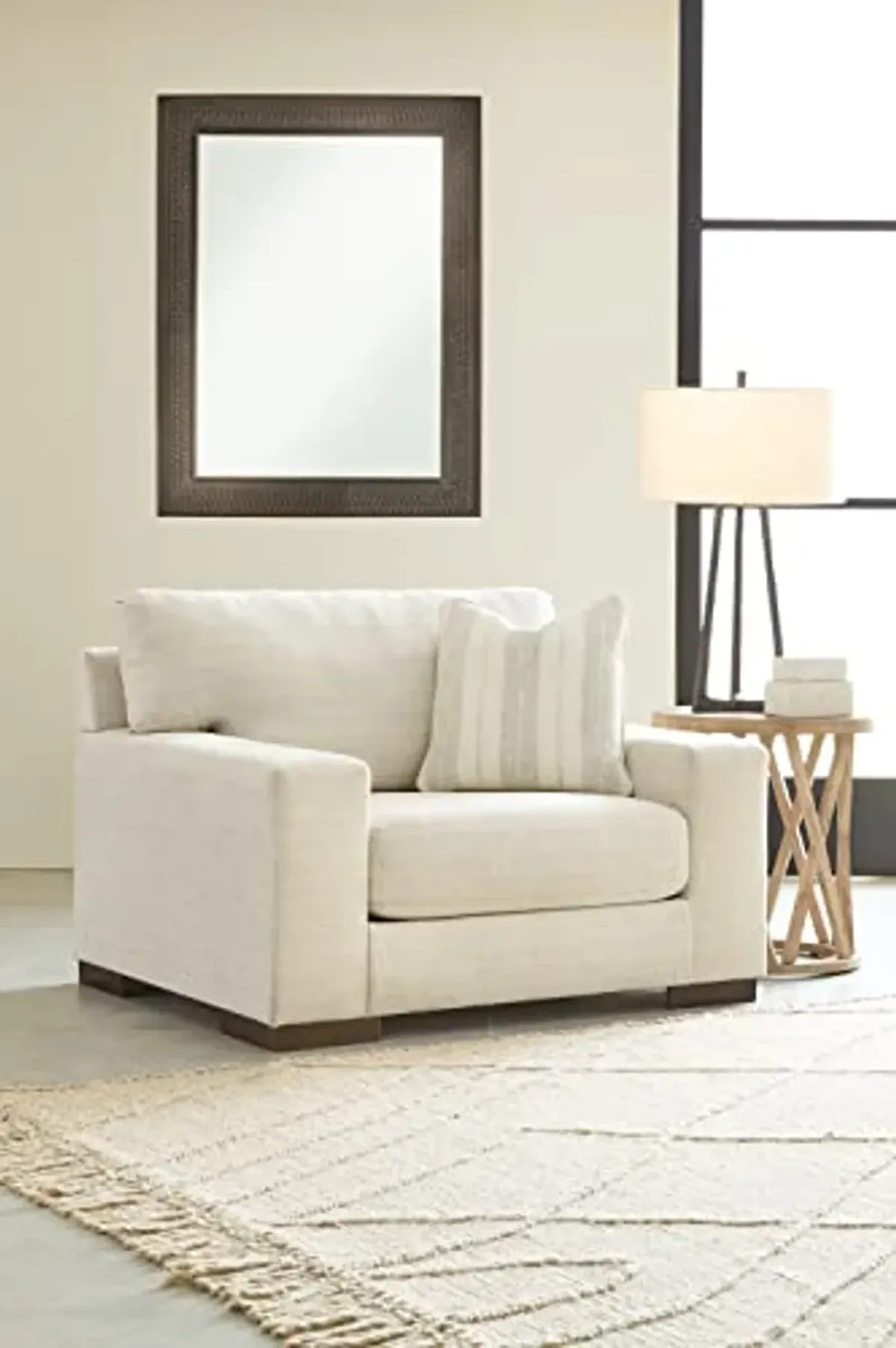 Signature Design by Ashley Maggie Contemporary Upholstered Chair and a Half, Beige