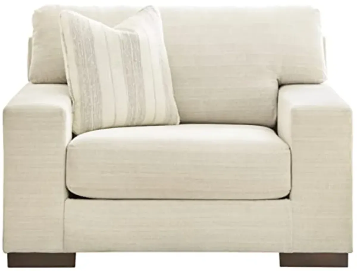 Signature Design by Ashley Maggie Contemporary Upholstered Chair and a Half, Beige