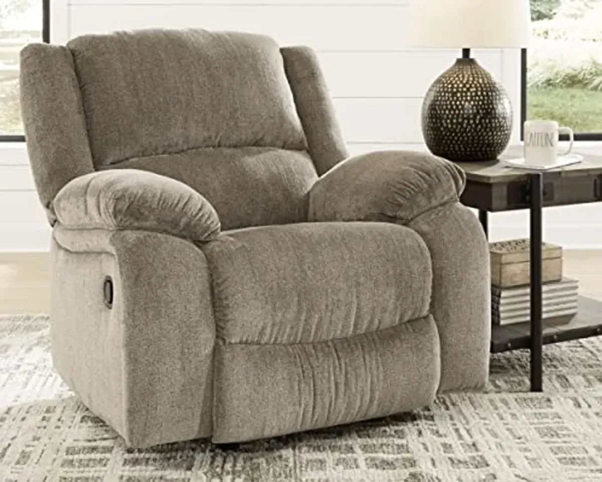 Signature Design by Ashley Draycoll Plush Manual Pull-Tab Rocker Recliner, Light Brown