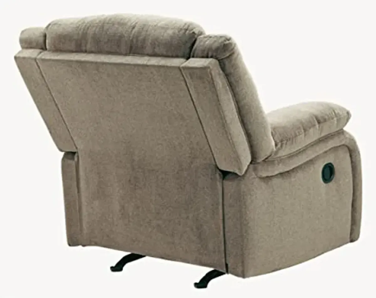 Signature Design by Ashley Draycoll Plush Manual Pull-Tab Rocker Recliner, Light Brown