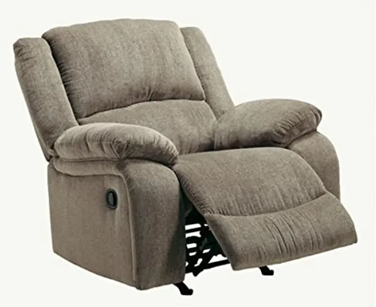 Signature Design by Ashley Draycoll Plush Manual Pull-Tab Rocker Recliner, Light Brown