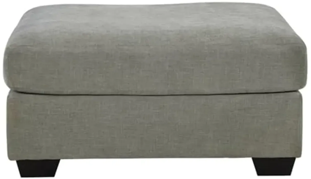 Signature Design by Ashley Keener Casual Oversized Accent Ottoman with Black Faux Wood Finish Feet, Gray