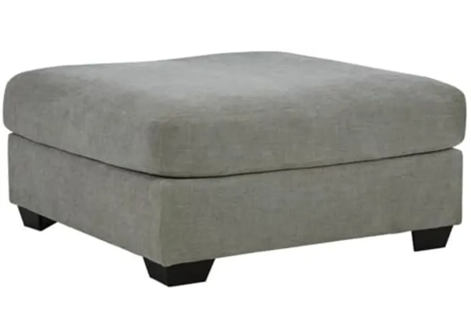 Signature Design by Ashley Keener Casual Oversized Accent Ottoman with Black Faux Wood Finish Feet, Gray