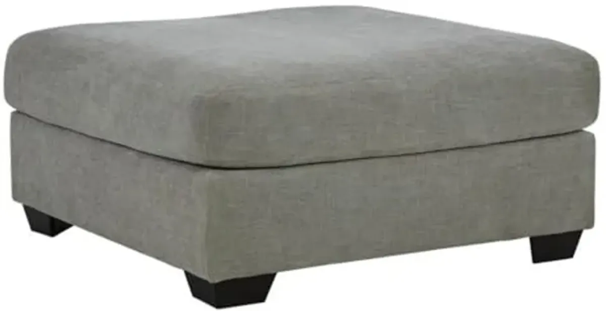 Signature Design by Ashley Keener Casual Oversized Accent Ottoman with Black Faux Wood Finish Feet, Gray