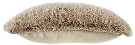 Signature Design by Ashley Gariland Modern Square Faux Rabbit Fur Accent Pillow, 20 x 20 Inches, Light Brown