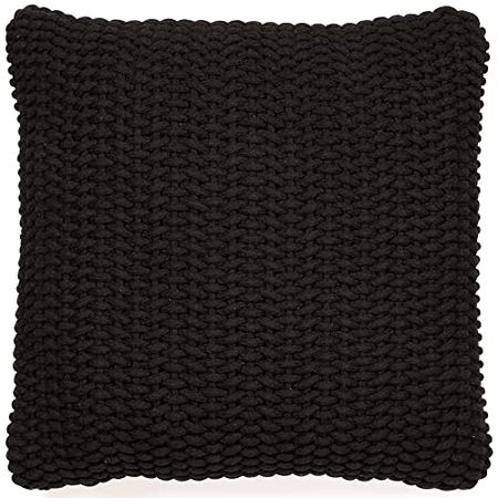 Signature Design by Ashley Renemore Modern Farmhouse Square Cotton Accent Pillow, 20 x 20 Inches, Black