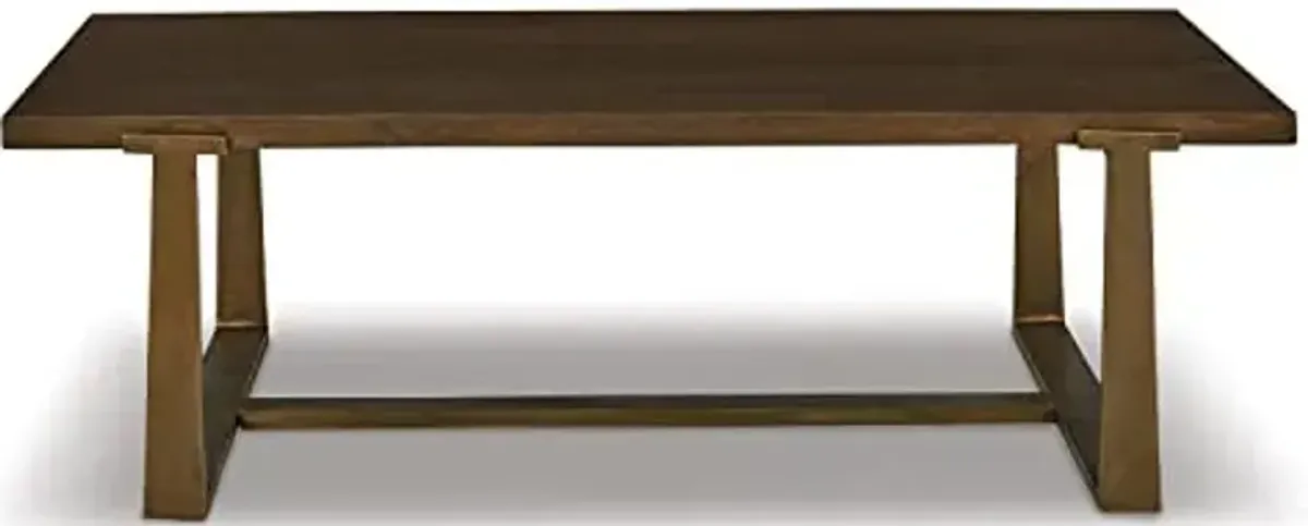 Signature Design by Ashley Balintmore Mid-Century Modern Cocktail Table for Living Room, Dark Brown & Metallic