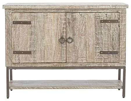 Signature Design by Ashley Laddford Antique Accent Cabinet Sofa Console Table, Whitewash