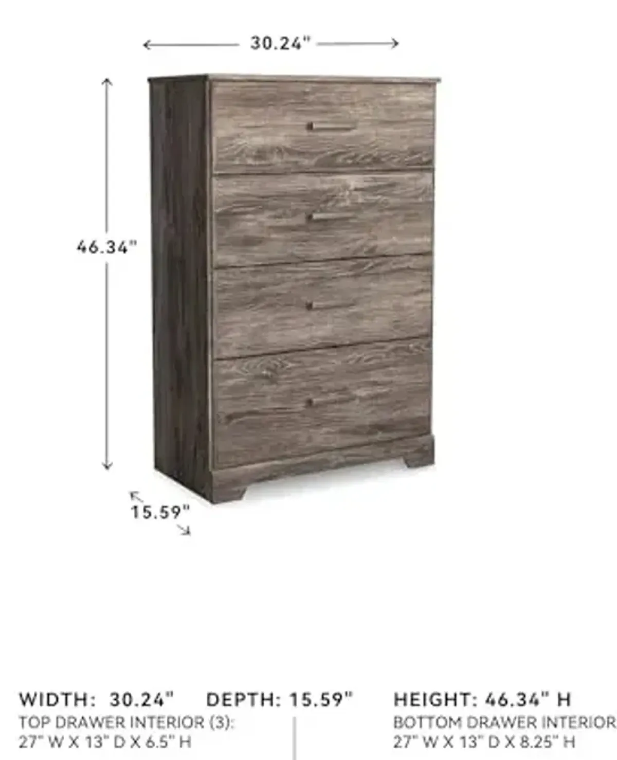 Ashley Furniture Ralinksi Four Drawer Chest, Gray