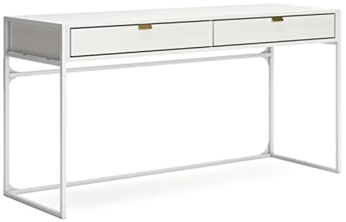 Signature Design by Ashley Deznee Modern Home Office Desk with 2 Drawers, White