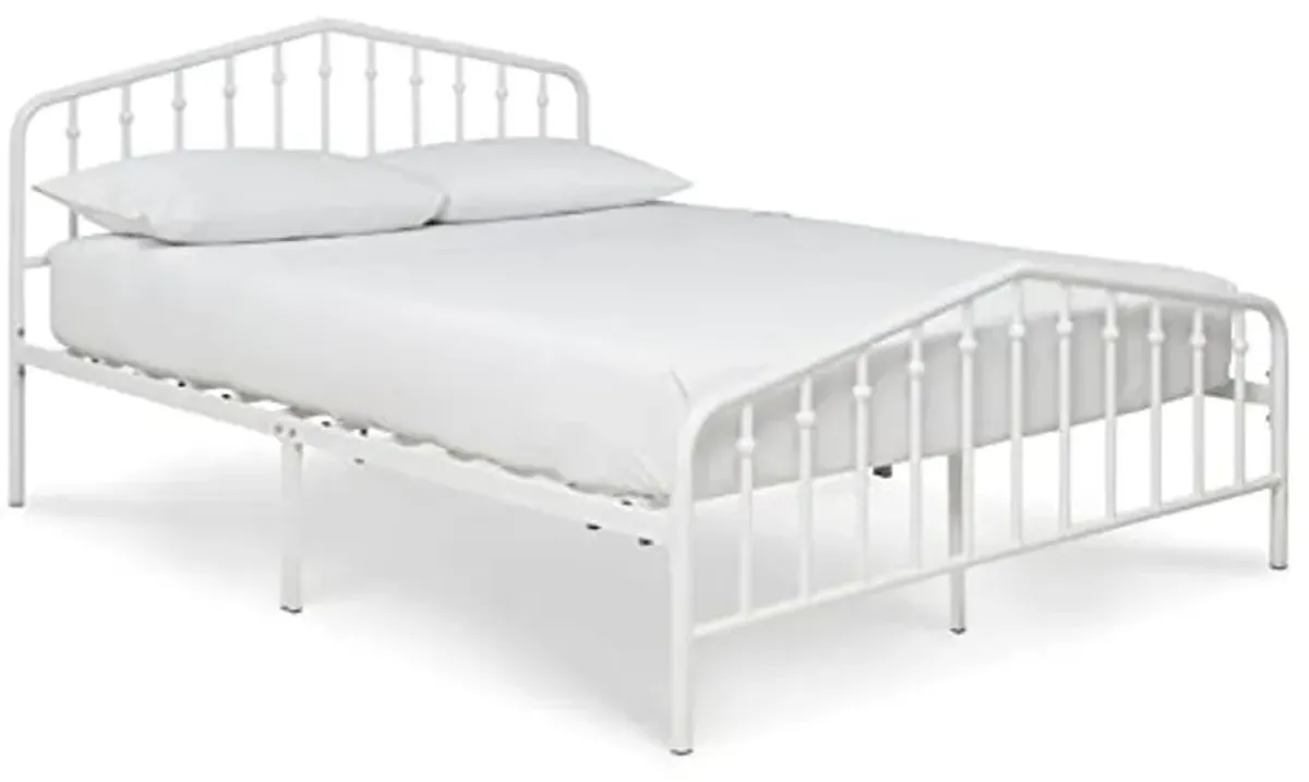 Signature Design by Ashley Casual Trentlore Metal Bed, Queen, White