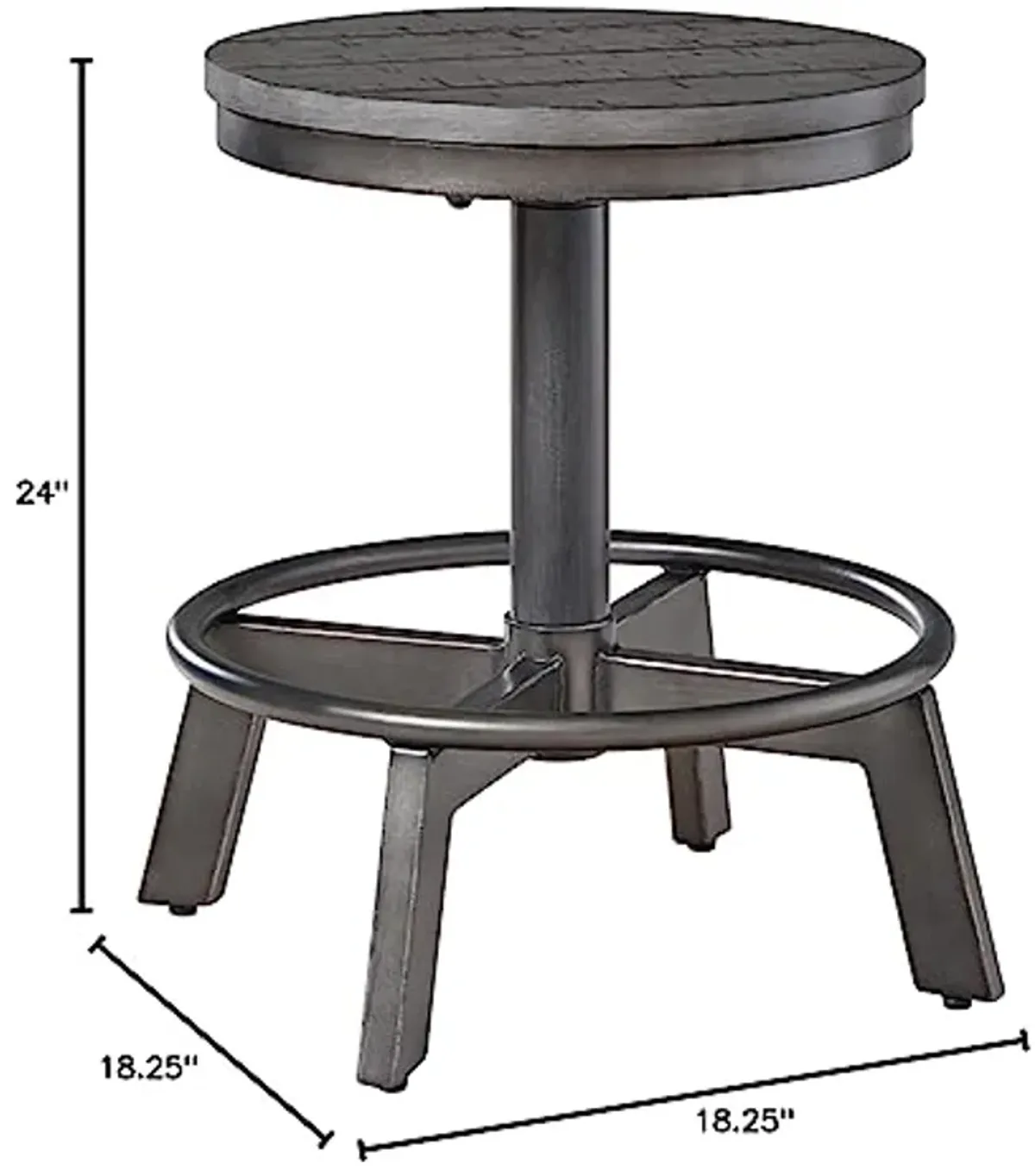 Signature Design by Ashley Torjin Industrial Counter Height Stool, 2 Count, Gray