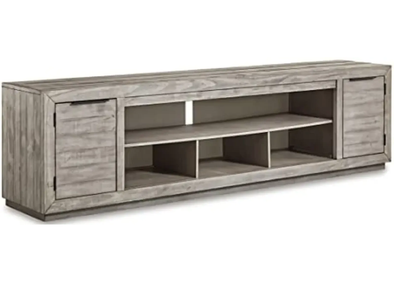 Signature Design by Ashley Naydell Rustic TV Stand with Fireplace Option Fits TVs up to 90", Gray