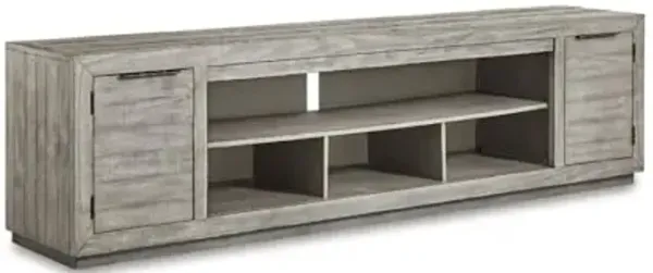 Signature Design by Ashley Naydell Rustic TV Stand with Fireplace Option Fits TVs up to 90", Gray