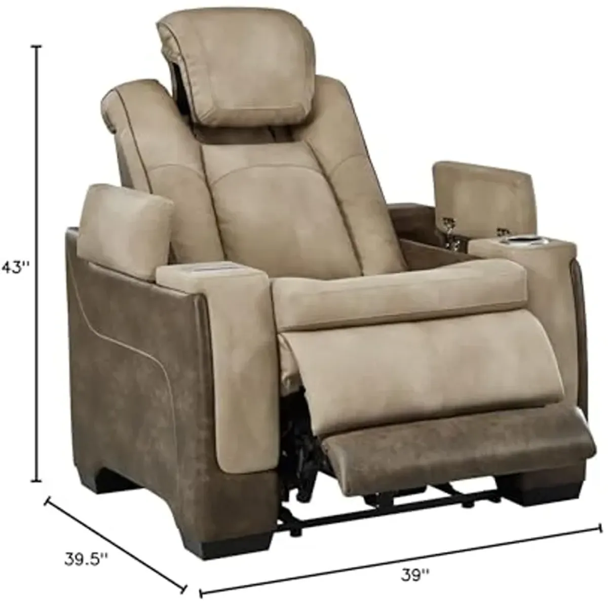 Signature Design by Ashley Next-Gen DuraPella Power Recliner with Adjustable Headrest, Sand