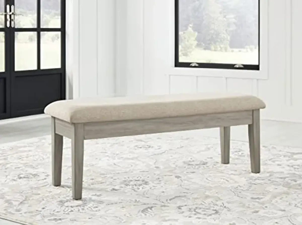 Signature Design by Ashley Parellen Upholstered Storage Dining Bench, Beige