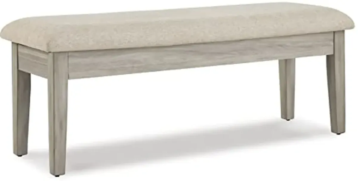 Signature Design by Ashley Parellen Upholstered Storage Dining Bench, Beige