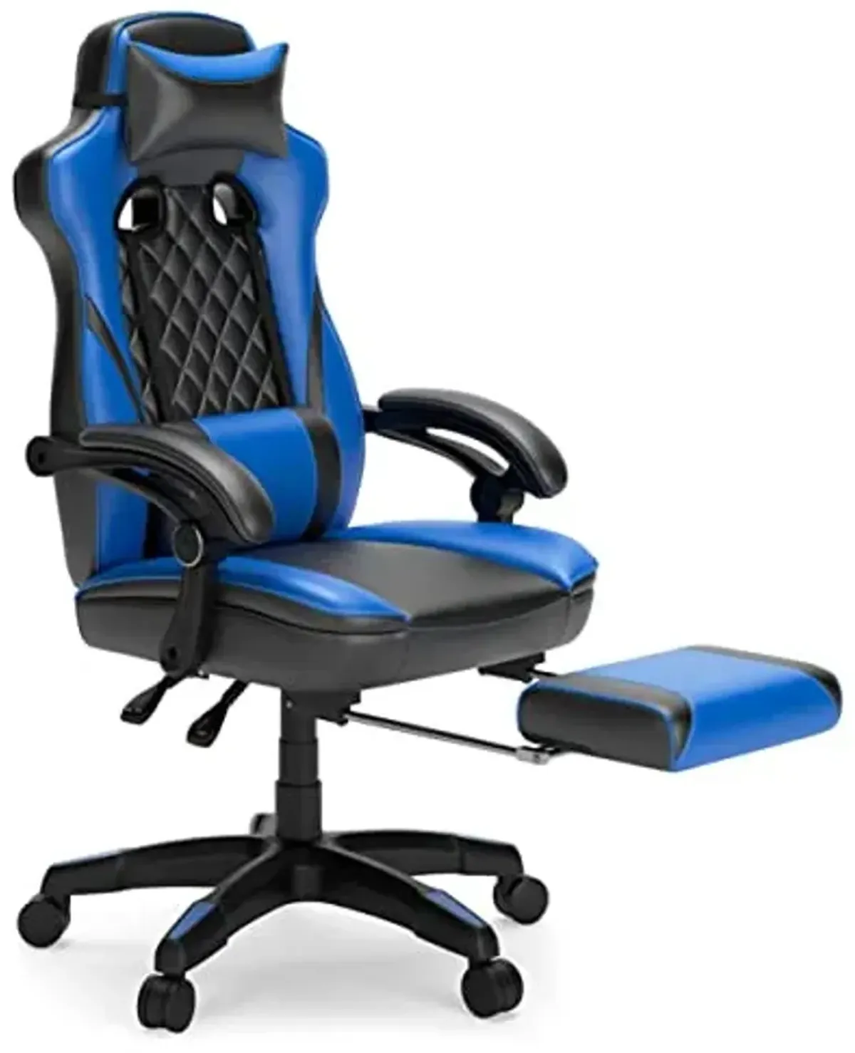 Signature Design by Ashley Lynxtyn Home Office Swivel Gaming Desk Chair, Blue & Black