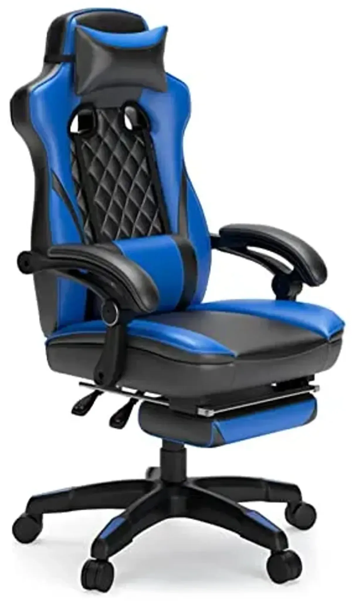 Signature Design by Ashley Lynxtyn Home Office Swivel Gaming Desk Chair, Blue & Black