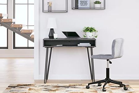 Signature Design by Ashley Strumford Contemporary Home Office Small Writing Desk, Charcoal Gray