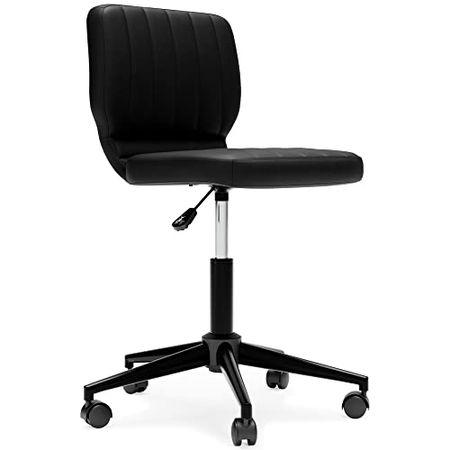 Signature Design by Ashley Beauenali Home Office Adjustable Swivel Desk Chair, Black