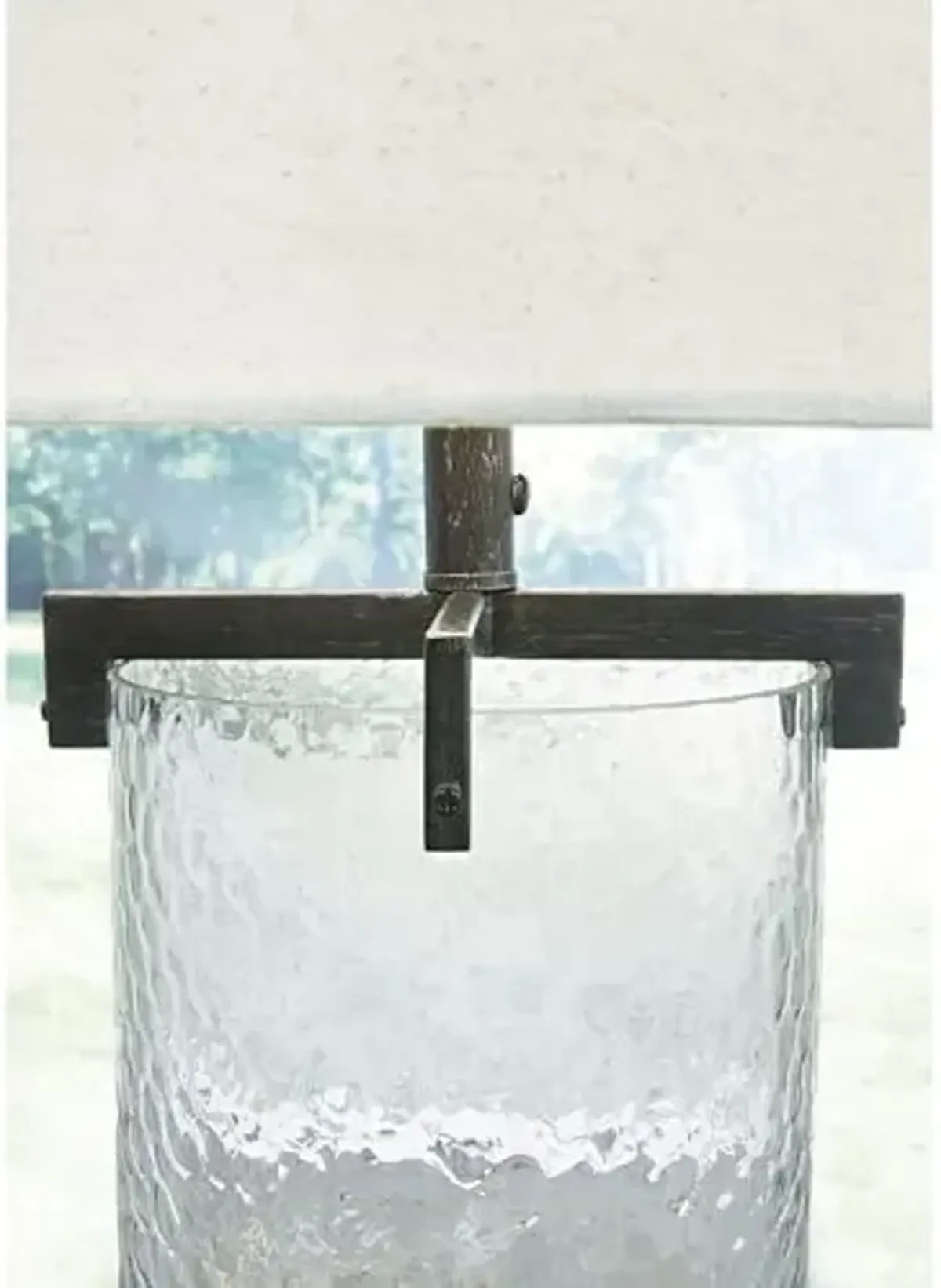Signature Design by Ashley Fentonley Casual 25.38" Table Lamp, Clear & White