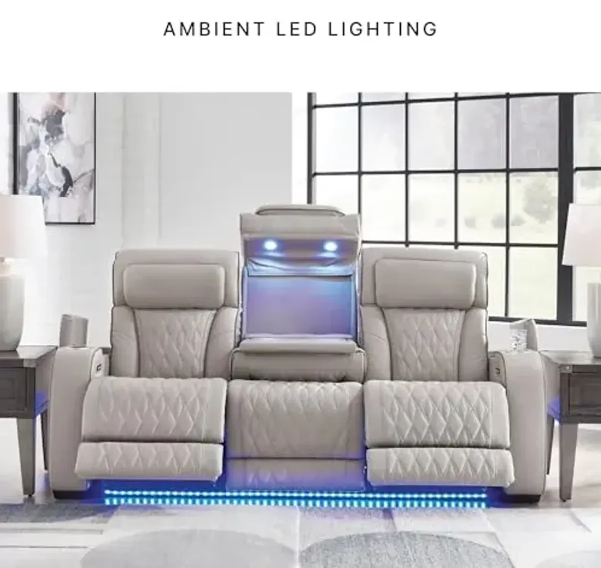 Signature Design by Ashley Altyra Glam Upholstered Panel Headboard ONLY, Full, White