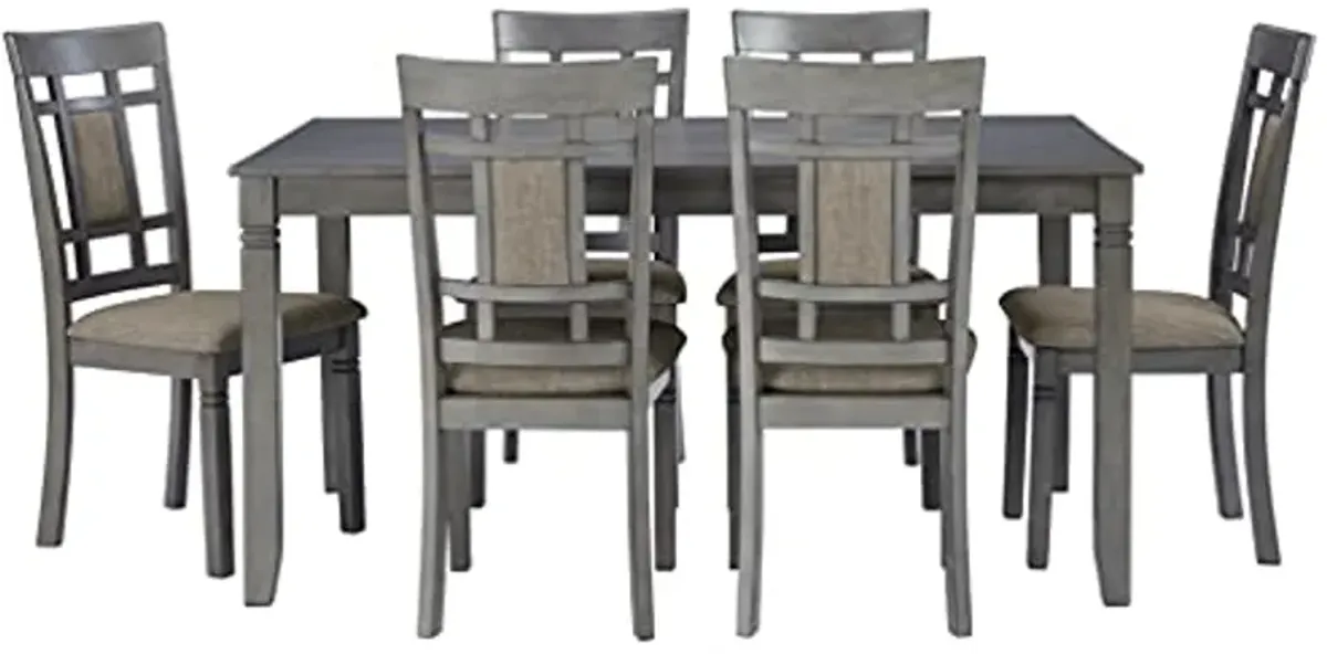 Signature Design by Ashley Jayemyer 7 Piece Dining Room Set, Includes Table and 6 Chairs, Dark Gray