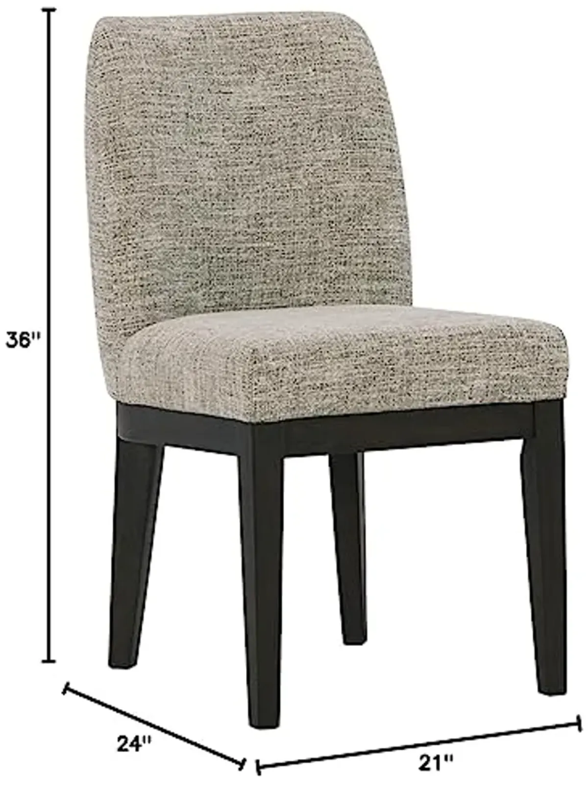 Signature Design by Ashley Burkhaus Traditional Upholstered Dining Chair, Set of 2, Dark Brown