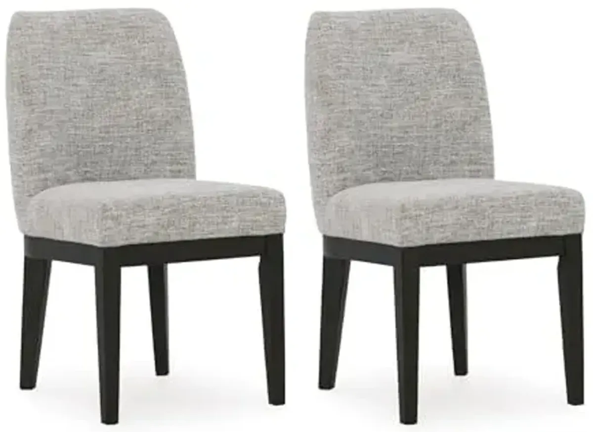 Signature Design by Ashley Burkhaus Traditional Upholstered Dining Chair, Set of 2, Dark Brown