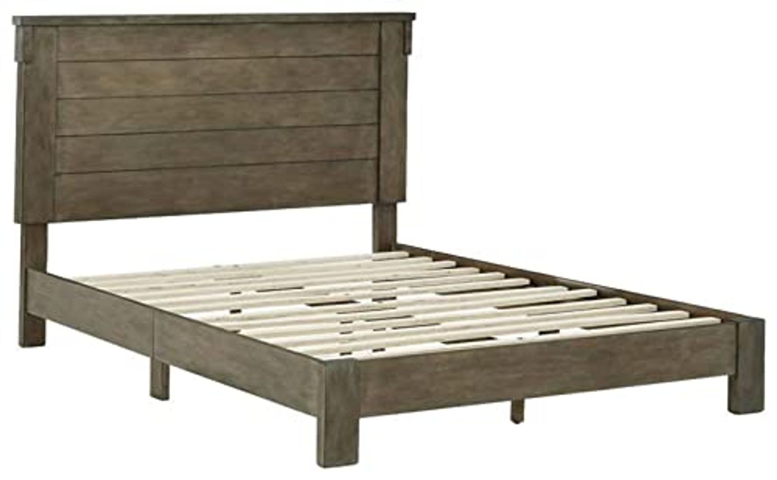 Signature Design by Ashley Shamryn Rustic Panel Bed Frame, Full, Grayish Brown