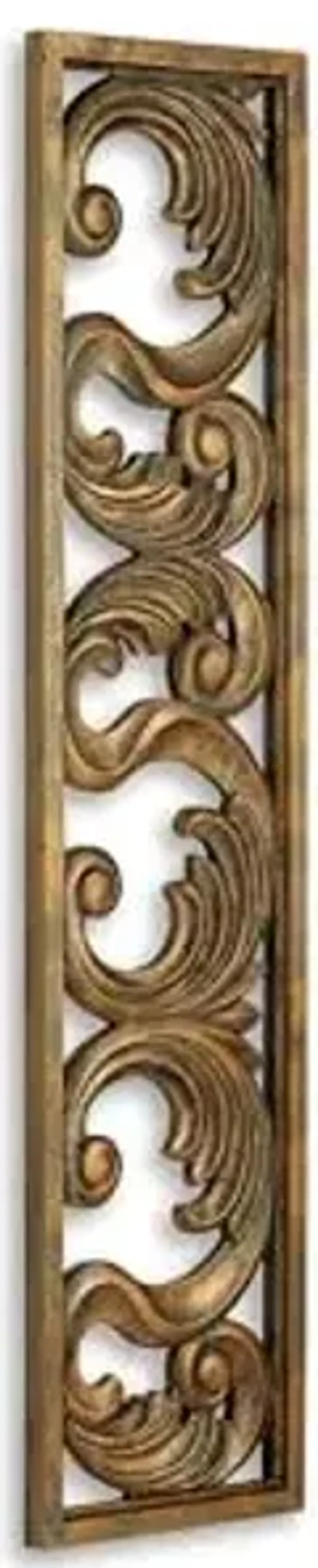 Signature Design by Ashley Candelario Traditional Scrollwork Wood 10 x 42 Inch Wall Decor, Antique Brown