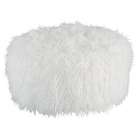 Signature Design by Ashley Galice Casual Faux Fur Oversized Accent Ottoman, White