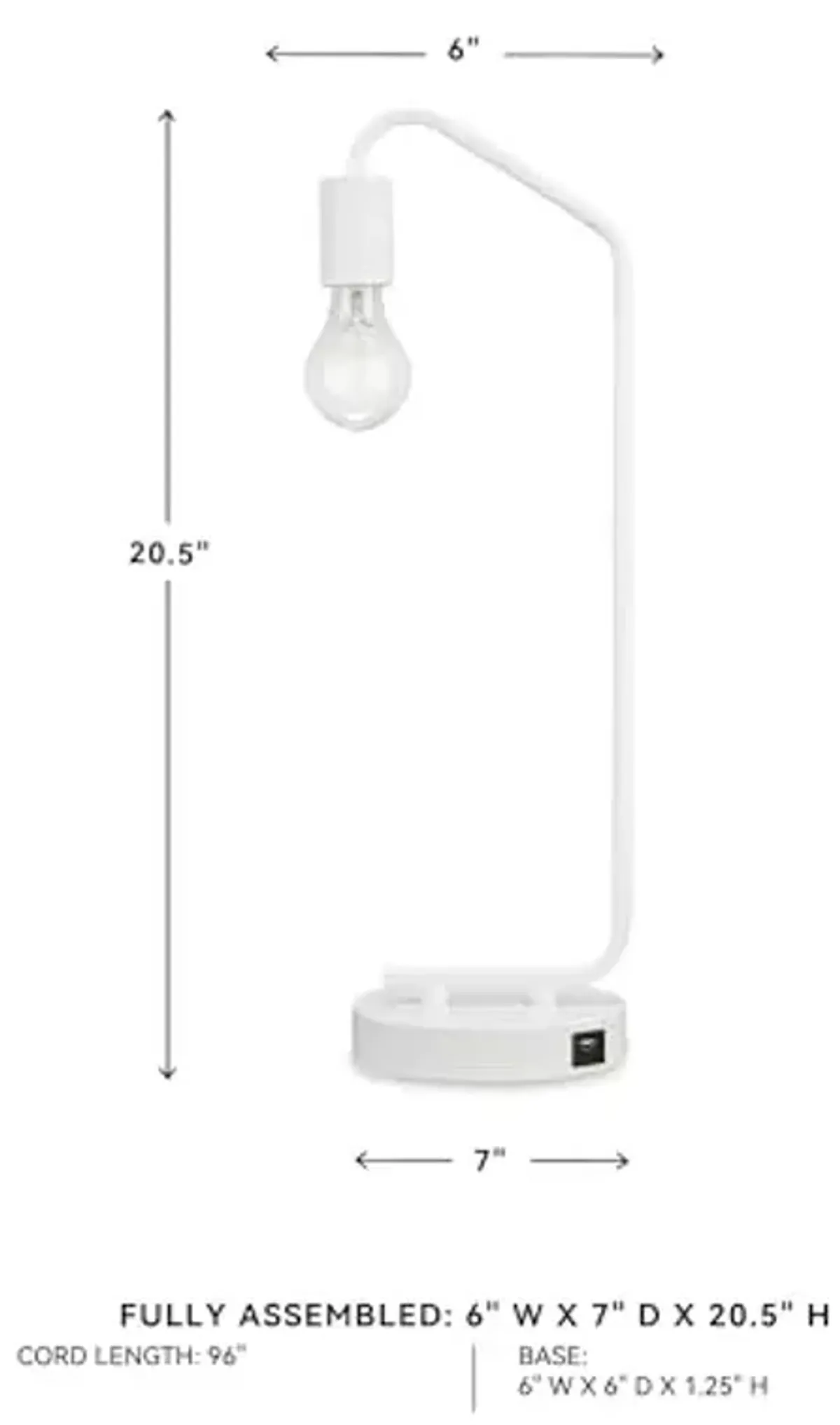 Signature Design by Ashley Covybend 21" Industrial Minimalist Metal Desk Lamp, White