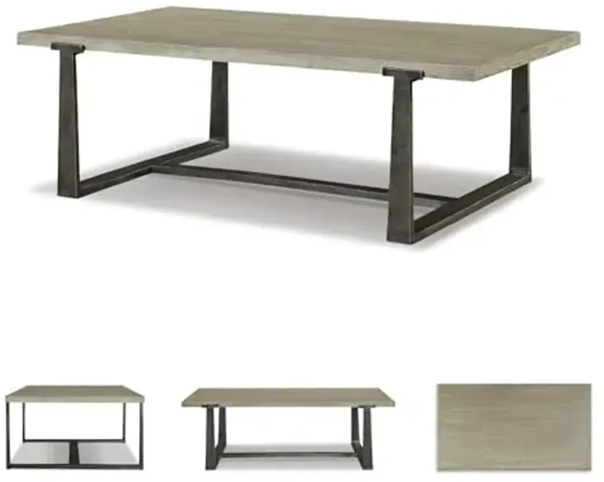 Signature Design by Ashley Dalenville Contemporary Rectangular Coffee Table, Gray & Antiqued Pewter-Tone Finish