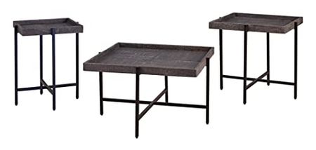 Signature Design by Ashley Piperlyn 3 Piece Table Set with Coffee & 2 End Tables, Brown