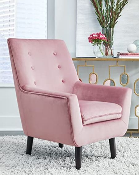 Signature Design by Ashley Zossen Chic Velvet Tufted Accent Chair, Pink