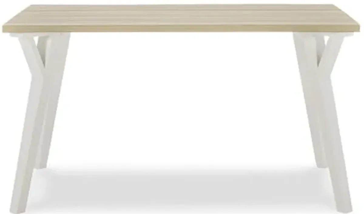 Signature Design by Ashley Grannen Modern Rectangular Dining Room Table, White & Natural Wood