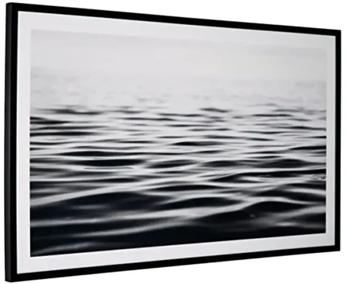 Signature Design by Ashley Kierlett Modern Framed Sea Print Wall Art 63 x 37 Inches, Black & White